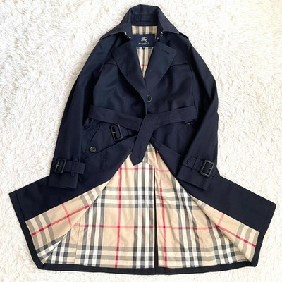 バーバリートレンチコート　ブラック　ネイビー　Burberrys.London BURBERRY London Trench Coat Authentic Vintage Long Nova