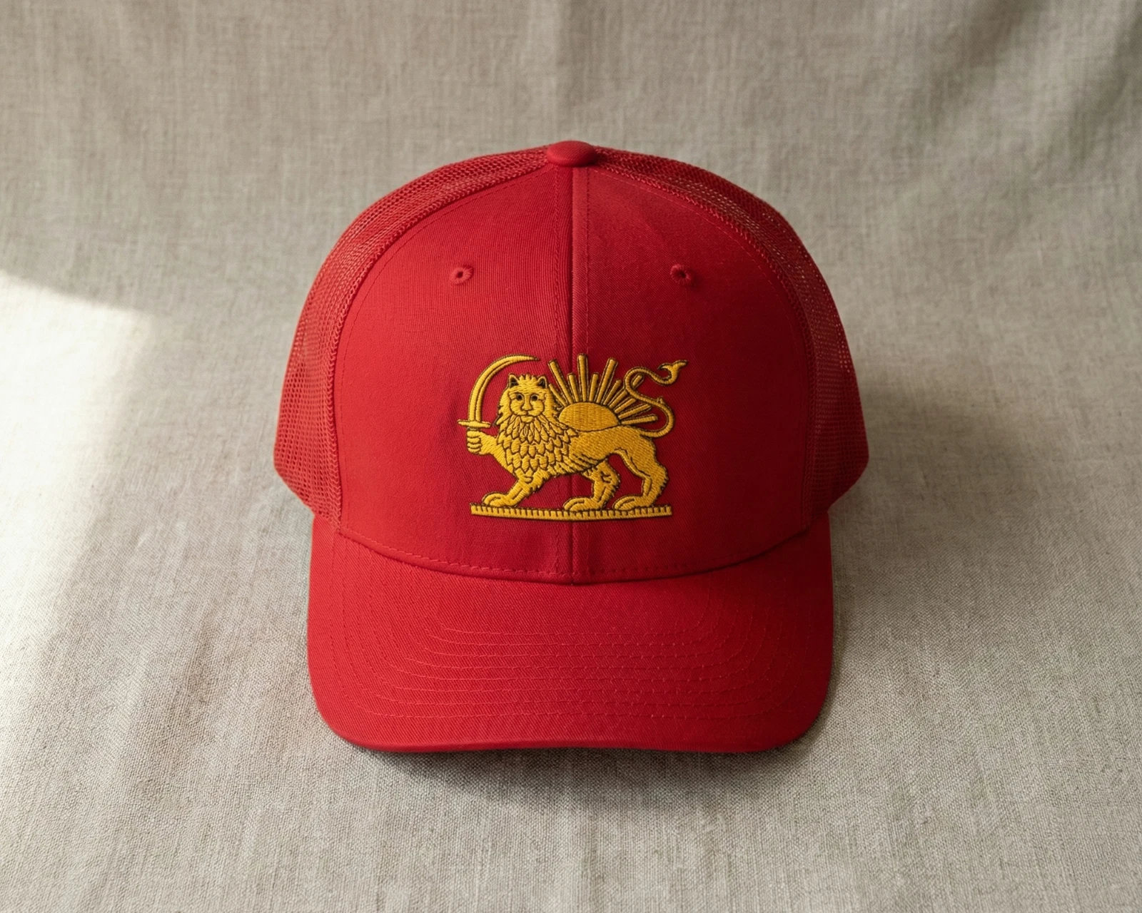 Persian Lion and Sun Hat, Shir o Khorshid Emblem Embroidered, Trucker Cap
Opens in a new window or t