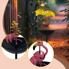 Solar Outdoor Light with Bird Feeder Solar Bird Feeder for Outside Yard Lawn