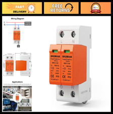 2P DC Surge Protector 1000V 40kA Solar PV DIN Rail SPD Device for Safety
