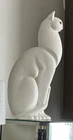Vintage MCM Retro Royal Haeger Ceramic Winking Cat Textured White 21”  Tall