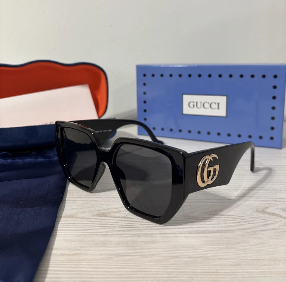Gucci Square Black Women Sunglasses with Grey Lens GG0956S 54mm  - Image 3 of 3