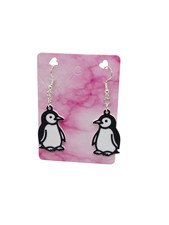 Baby Penguin B W Earrings - 3D Printed Earrings 