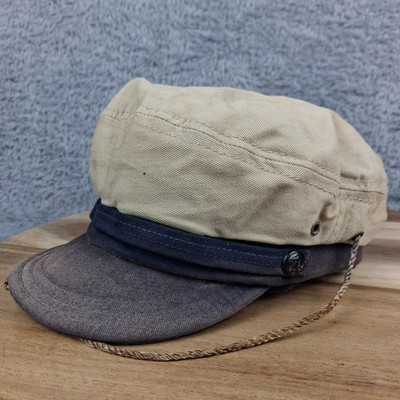 Vintage Quaker Marine Hat Cap Mens Medium Transatlantic Roll Up Yacht Cap Fisher