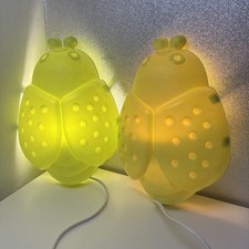 Ikea Ladybug Night Light SMILA BAGGE Children's Lime Green Bug Wall Lamp x2