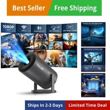 Mini Portable Projector with WiFi and Bluetooth, Movie projector 1080P HD Sup...