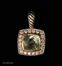 David Yurman Petite Albion Quartz + Diamond Sterling Silver Pendant Charm