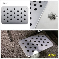 Silver Universal Car Suv Aluminum Floor Mat Carpet Thick Heel Plate Pedalscrews