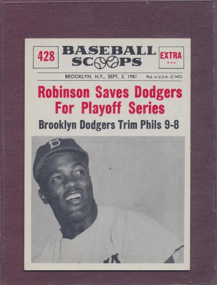 1961 Nu Card Scoops Jackie Robinson #428 HOF Brooklyn Dodgers MID