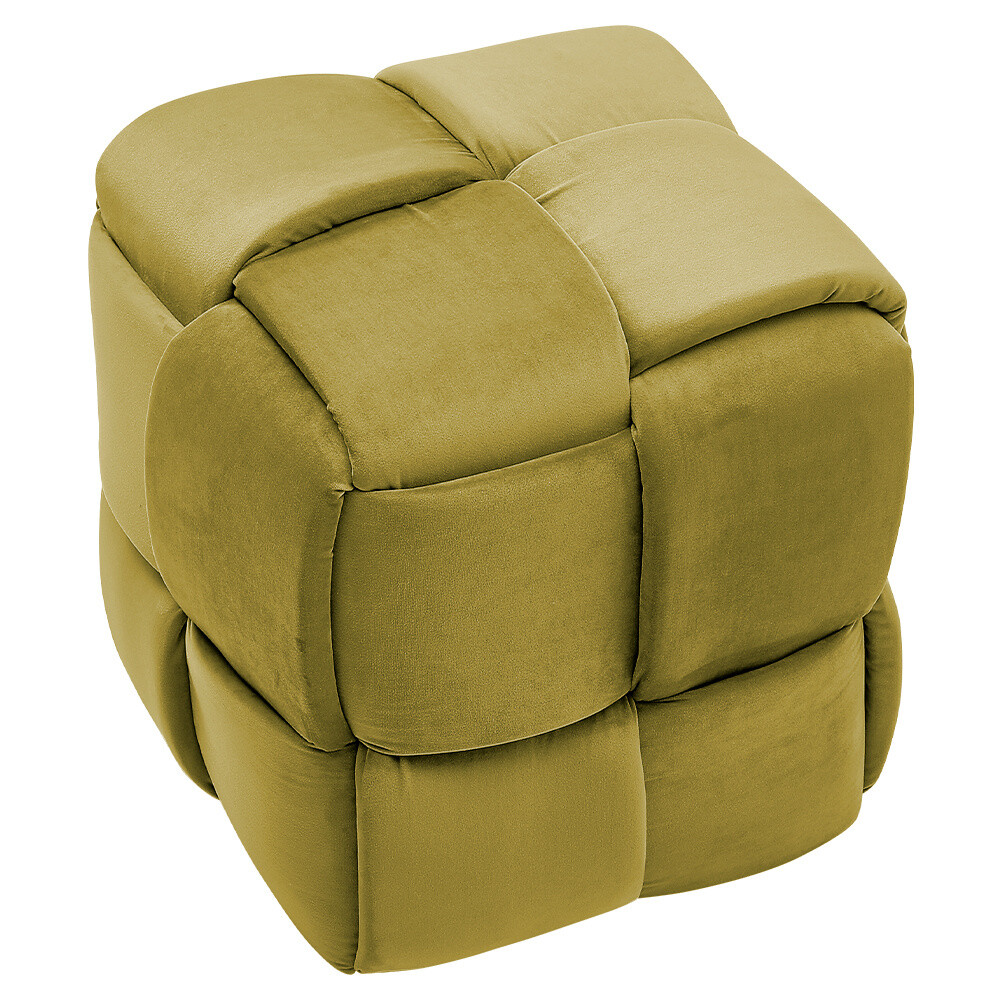 Footstool Pouffe Rubik's Cube Upholstered Velvet Foot Stool Seat Bench Foot  Rest