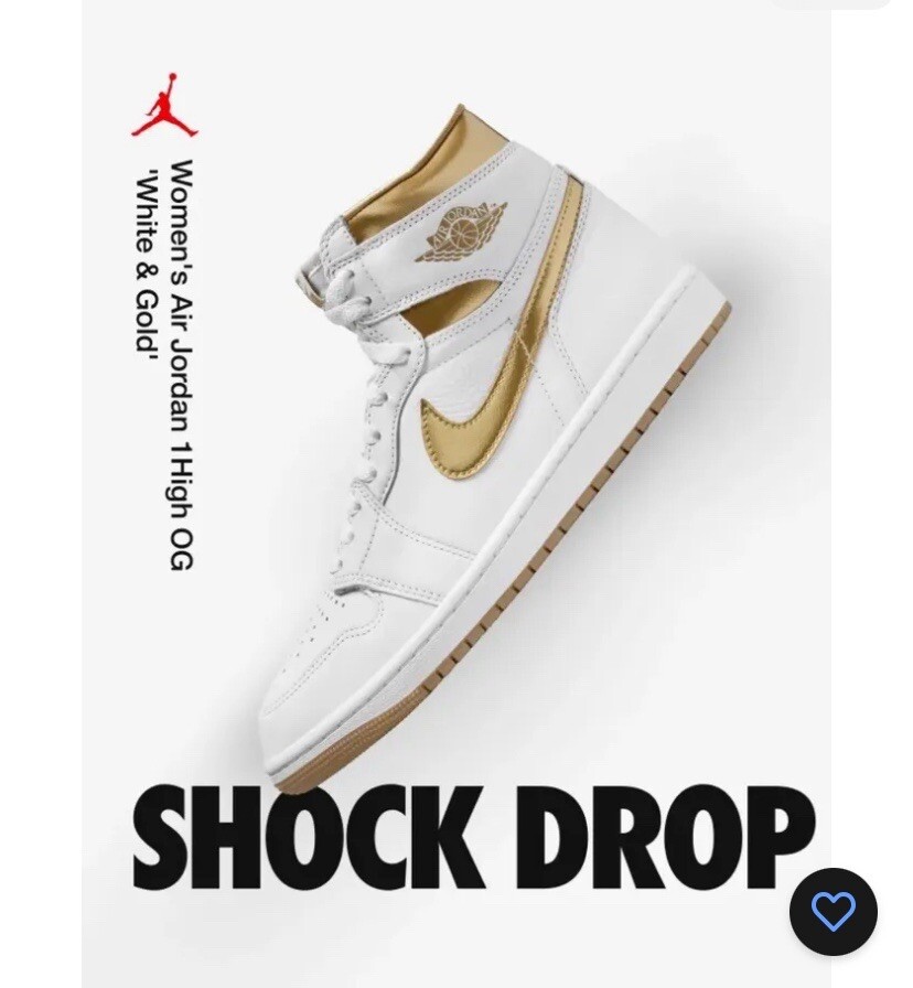 Talla 8 - Jordan 1 Retro OG Blanco y Dorado Talla M 8/W 9.5
