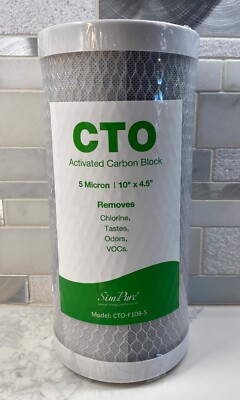SimPure Whole House Water Filter 10 x 4.5 Activated Carbon Block CTO-F10B-5
