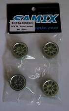 Samix SCX24 Aluminum 1.0" Wheel Set ~ GREEN (4) ~ SAMSCX24-6069-GN ~ NIP NOS