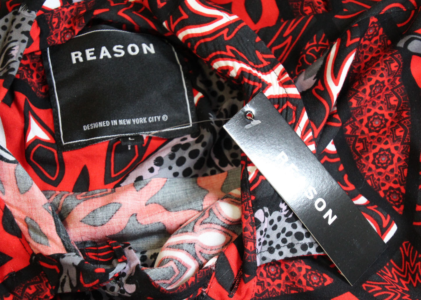 Reason shirt red pattern _size: L_new image 5