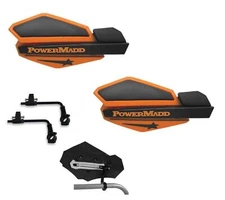 Powermadd Star Series Hand Guard Race Flare Tri Mount Orange Brute Force Prairie