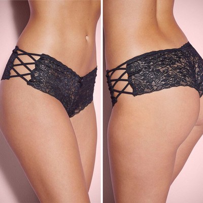 black lace boy shorts
