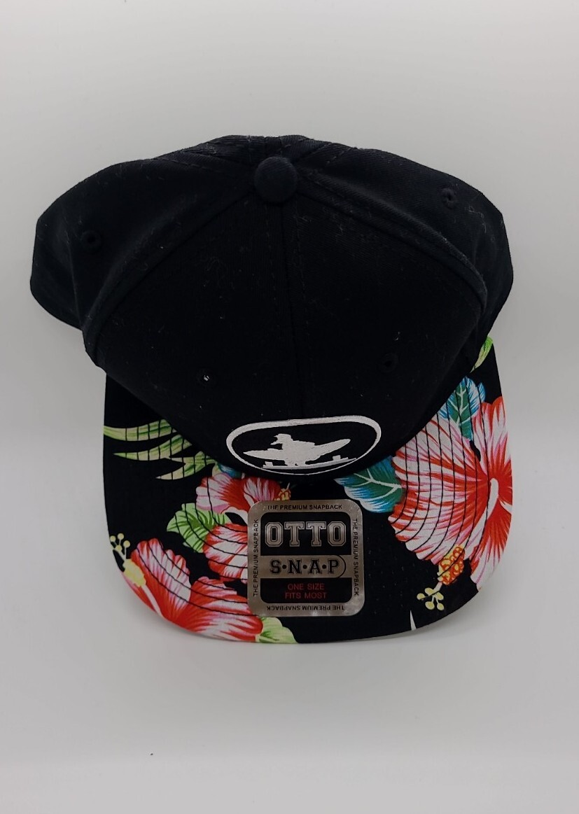 OTTO Baseball Hat Hawaiian Surf Black Floral O/S Fits Most  display picture 1