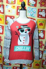 Youth Holiday Pullover Ugly Christmas Sweater XL 14-16 Snowman