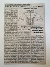 Diagrama de prueba de goles de tres 3 punteros 1945 noticias deportivas baloncesto panel 6X10