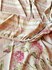 LAURA ASHLEY PINK HYDRANGEA on Natural Background DOUBLE DUVET COVER  BEDSKIRT