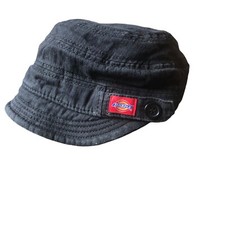 Dickies Boys Black Fitted Stretch Back Tab Button Hat Cap Cotton Logo Age 14 up