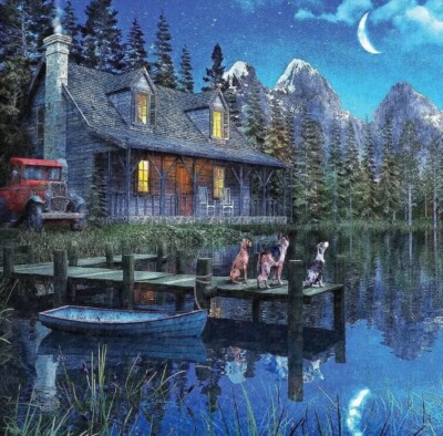 Moonlit Night 1000 Piece Jigsaw Puzzle Springbok