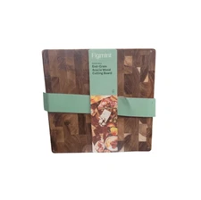 Figmint™ - 14"x14" End Grain Acacia Wood Cutting Board Natural