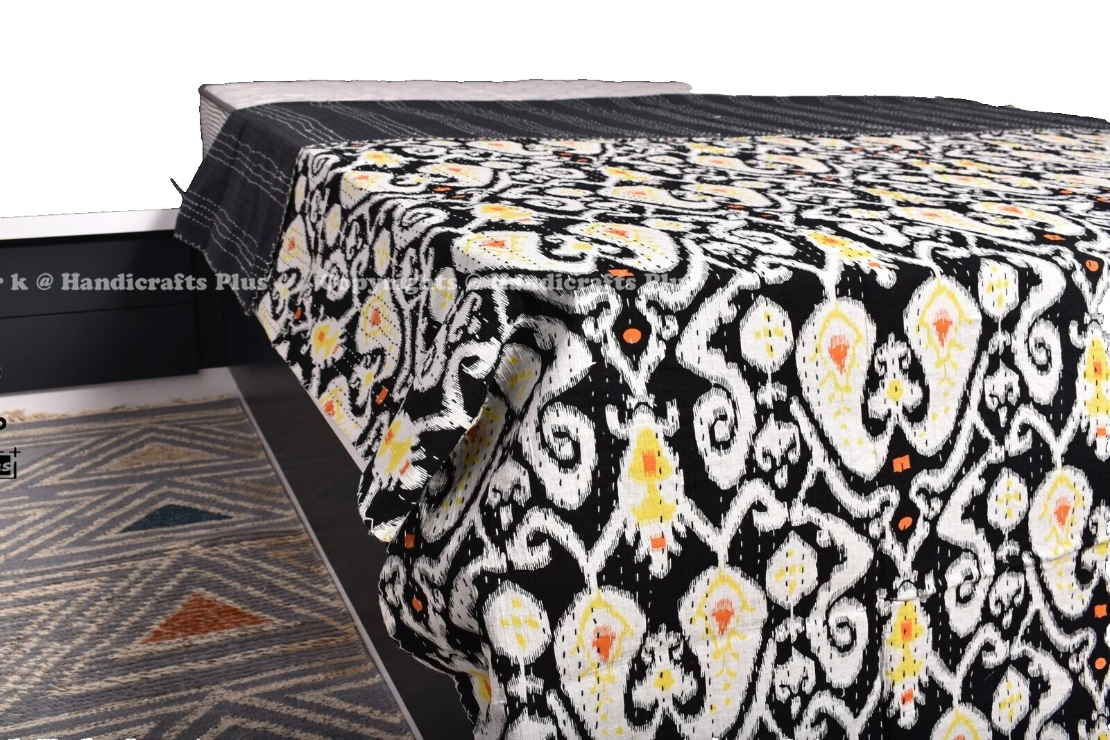 Edredones Negro Paisley Algodón, colchas y cobertores para cunas