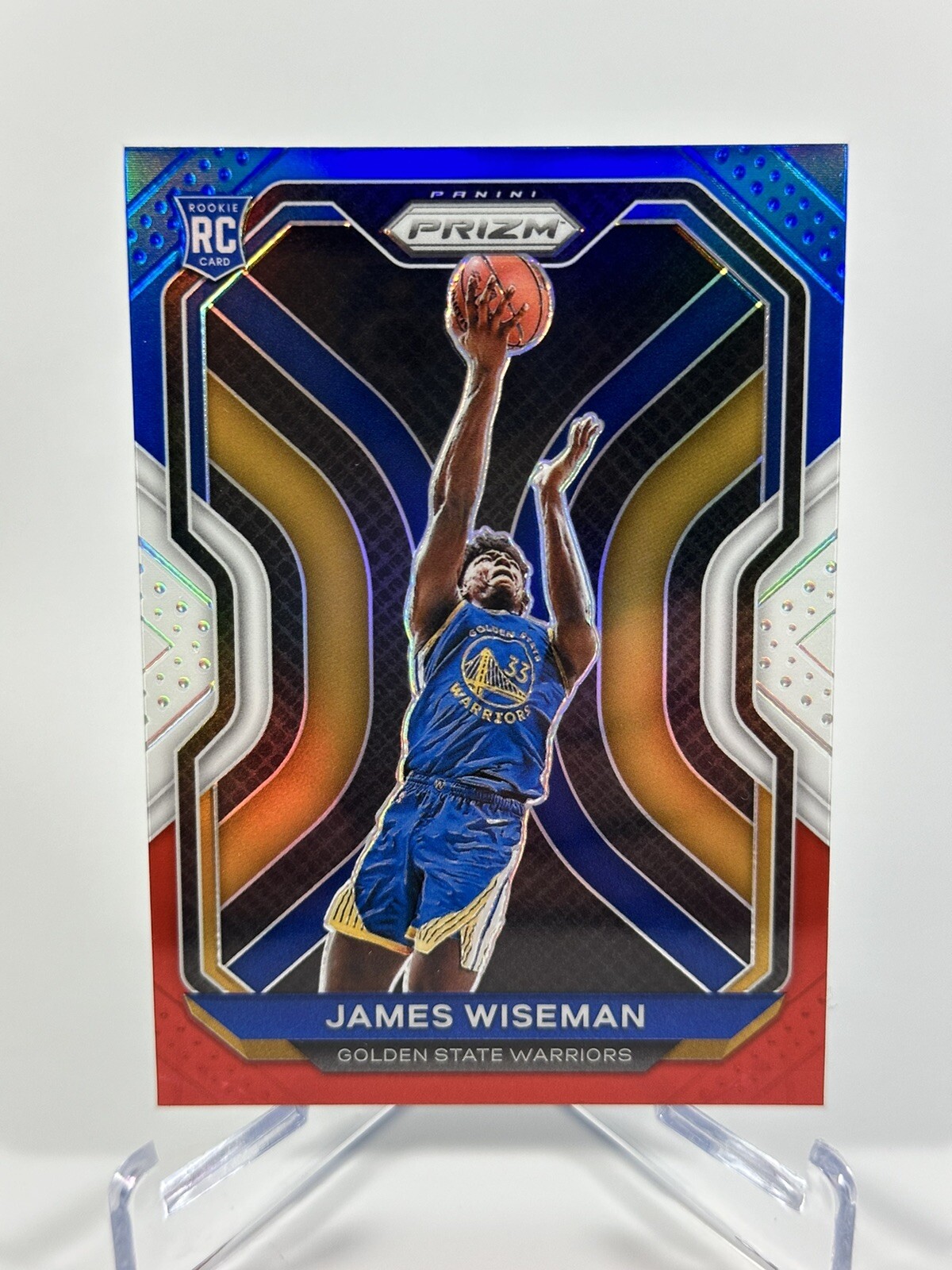 2020-2021 Panini Prizm James Wiseman Red White Blue Prizm Rookie RC #268