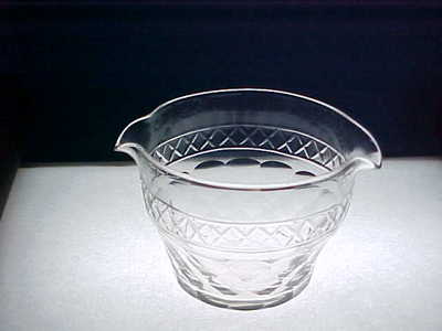 Antique 19th Century Pontil Cut Etched Glass Wine Rinser