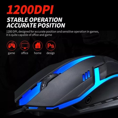 Gaming Mouse RGB LED Backlight USB Wired Gamer Mouse Optical Mice For PC Laptop - Picture 4 of 5