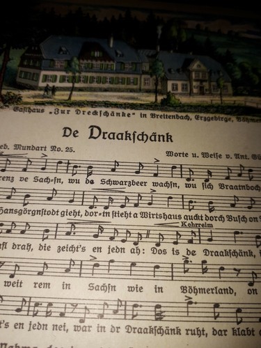 alte Liederkarte - Anton Günther - Lieder in erzgebirgischer Mundart -Nr.25 - Bild 2 von 3