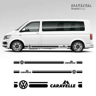 VOLKSWAGEN VW CARAVELLE TRANSPORTER Side Stripe decals T4 T5 véhicule T6 graphique