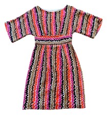 Trina Turk Sz 2 100% Silk Zig Zag Dress Made in USA