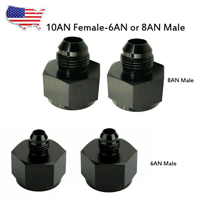 2x 10AN Female-6AN 8AN Male Flare Fitting Reducer Adapter T-6061 Aluminum Alloys