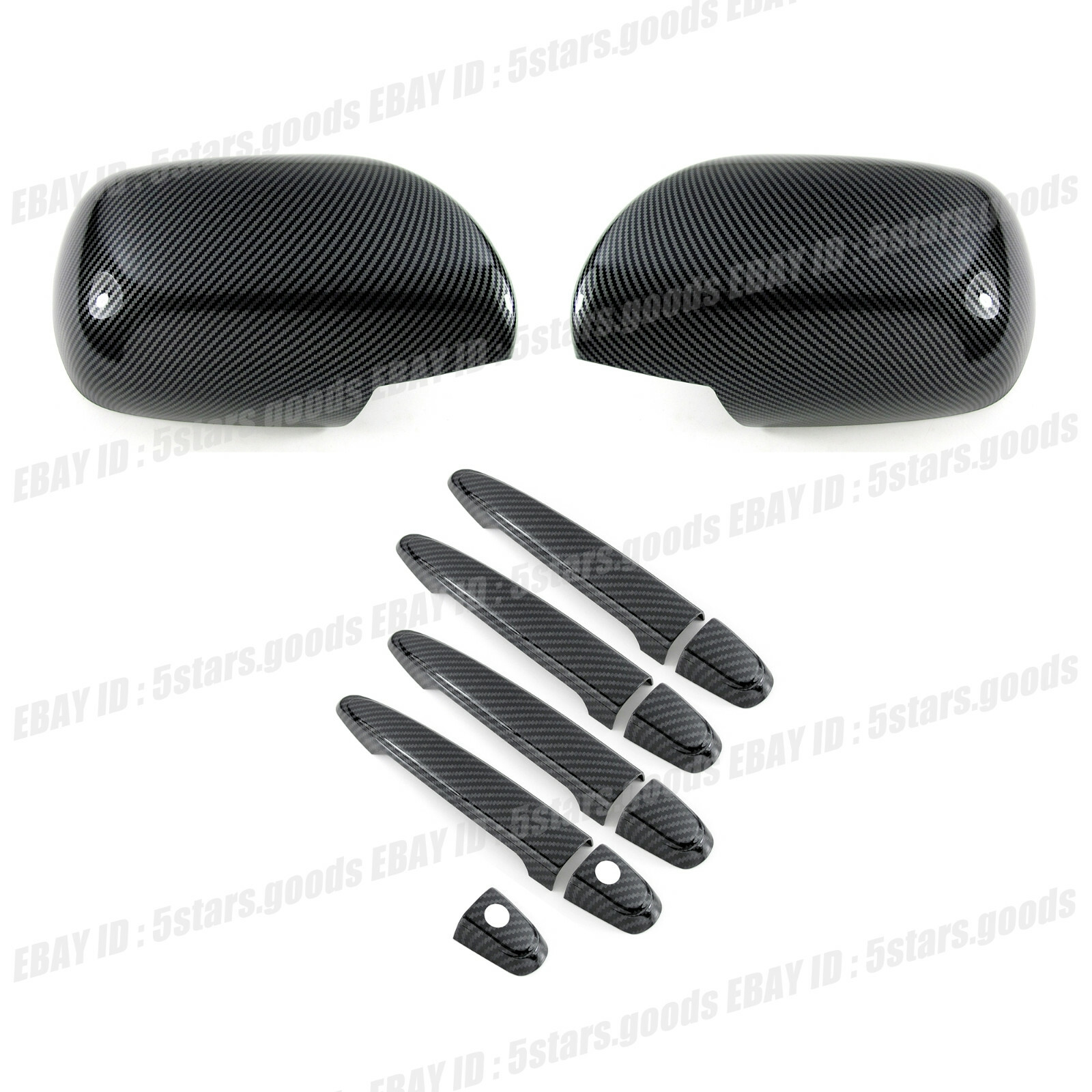 Carbon Fiber Side Mirror + Door Handle Covers Trims For 20032009