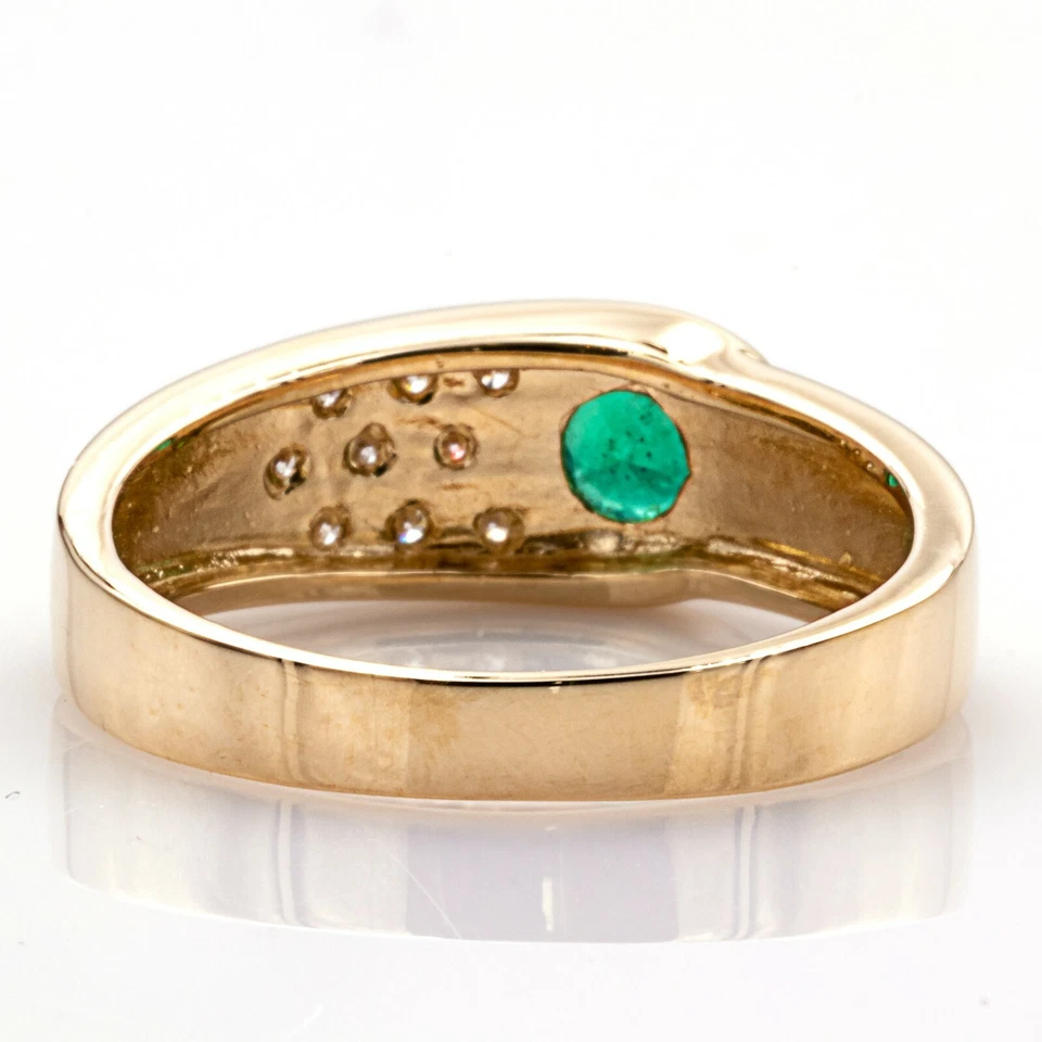 Ring 585 Gelbgold mit Smaragd & Diamanten - Bild 3 von 3