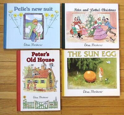 Lot 4 ELSA BESKOW Books Sun Egg Pelle's Suit Peter's House Lotta HB VGC L1