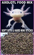 ABF AXOLOTL FOOD MIX, SOFT BITS,MINI BLOODWORM  SOLDIER FLY MINI STICKS,ABF117