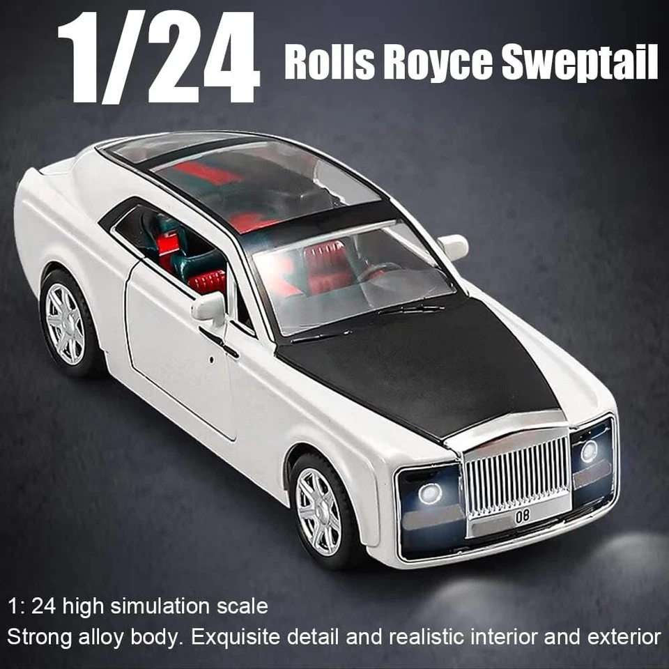 1/24 Rolls-Royce стреловидный хвост игрушка автомобиля сплава литая коллекционная модель игрушечные транспортные средства - Изображение 2 из 4
