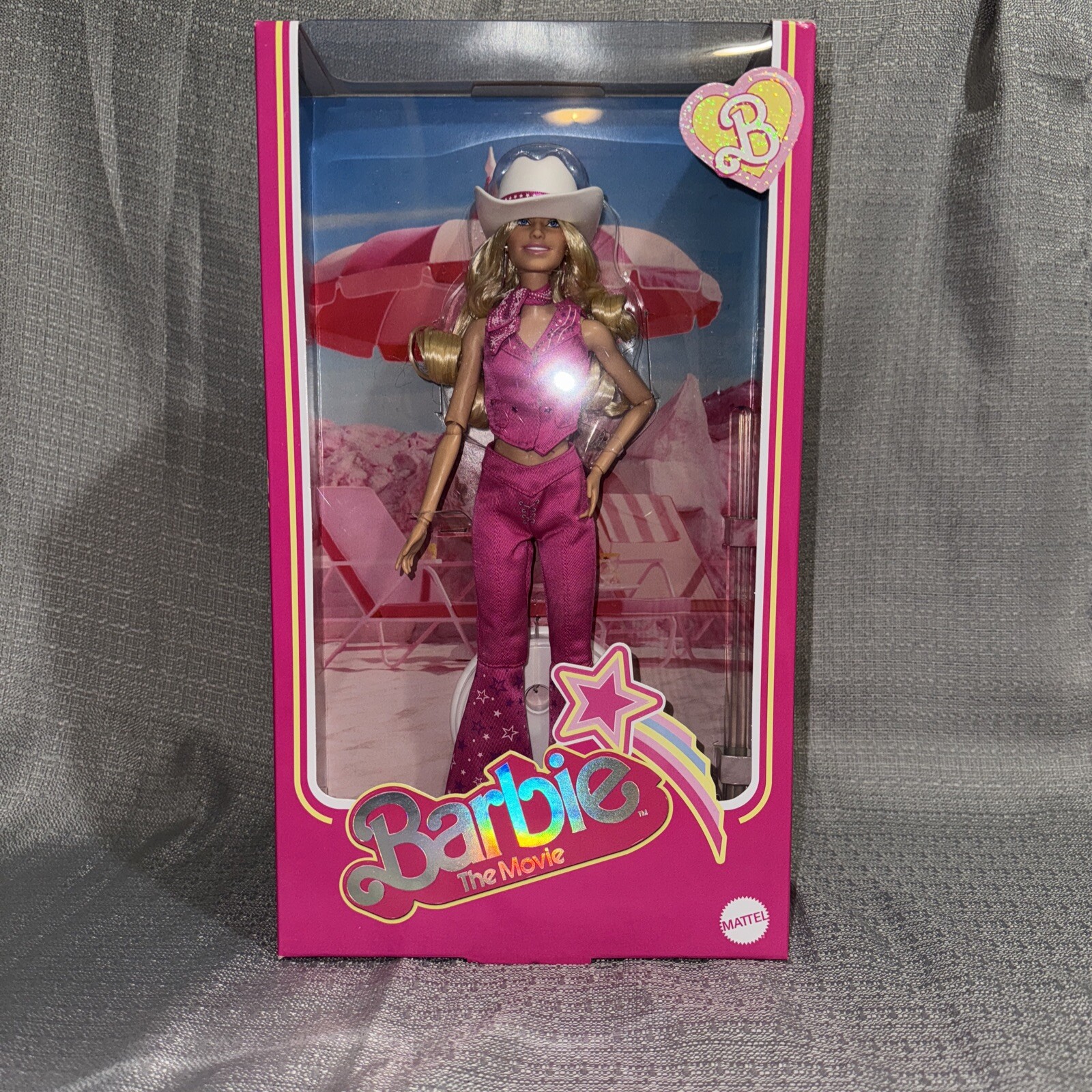 BARBIE THE MOVIE WESTERN DOLL Margot Robbie Collectible Cowboy Hat 2023 New EUR 85,23 - DE
