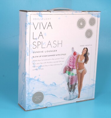 Pool Float Viva La Splash Sundae Lounger Pool Float NEW Blow Size: 39'' x 73''