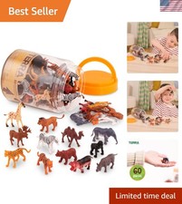 60-Piece Wild Creatures Tube: Educational Mini Animal Figurines for Kids 3 