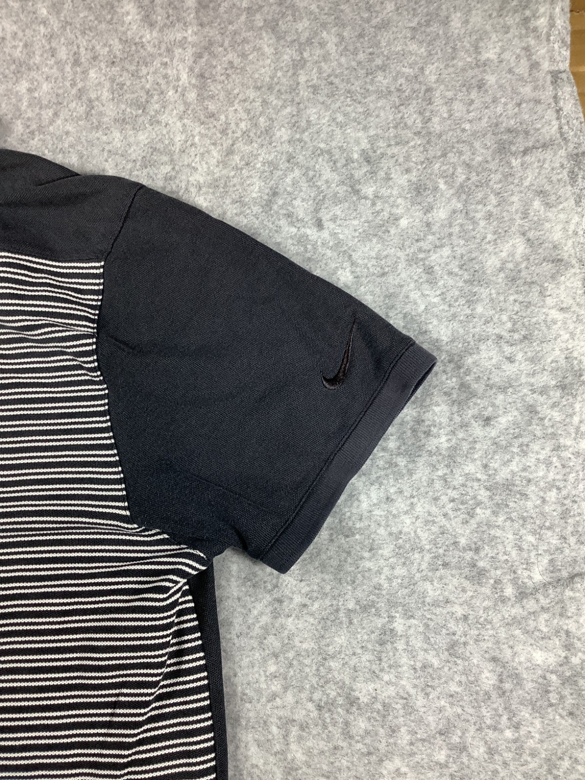 Nike Men's Striped T-Shirt Vintage Black/White M Sku 168 image 2