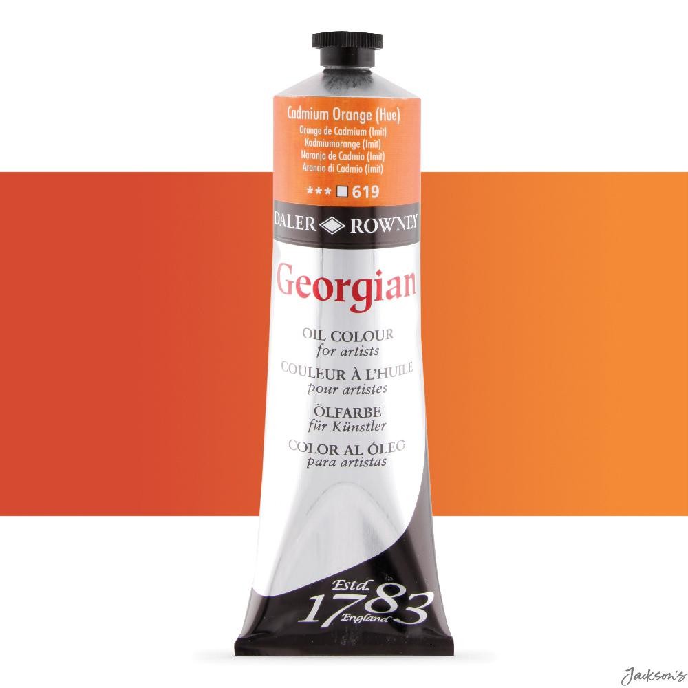 Daler-Rowney Georgian Oil Paint Tube 225ml Cadmium Orange Hue Art Painting