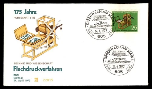 Mayfairstamps Germany FDC 1972 planographic printing 175 years First Day Cover a