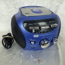Tozai AM FM Radio Stereo Cassette Recorder Player Blue Boombox Vtg Headphone