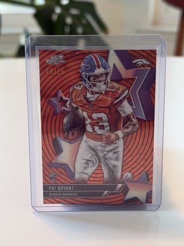 2025 Topps Cosmic Chrome Pat Bryant Starfractor Orange 08/25 SSP Denver Broncos