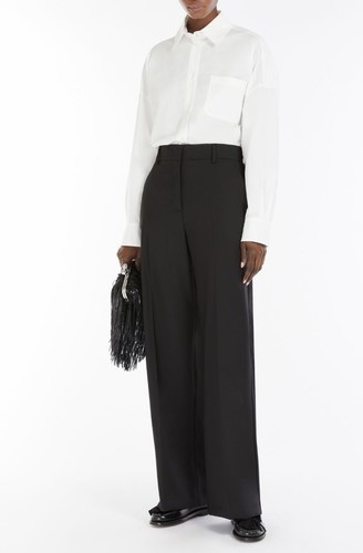 MAX MARA WEEKEND • BELLA BLACK WOOL TALL TROUSERS Sz 12 UK . BNWT. W32 L35 - Picture 2 of 9