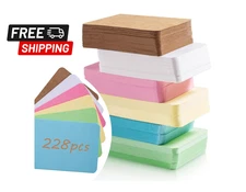 Primbeeks 228pcs Premium Blank Business Cards, 6 Colors Kraft Cards, 3.5" x 2.2"